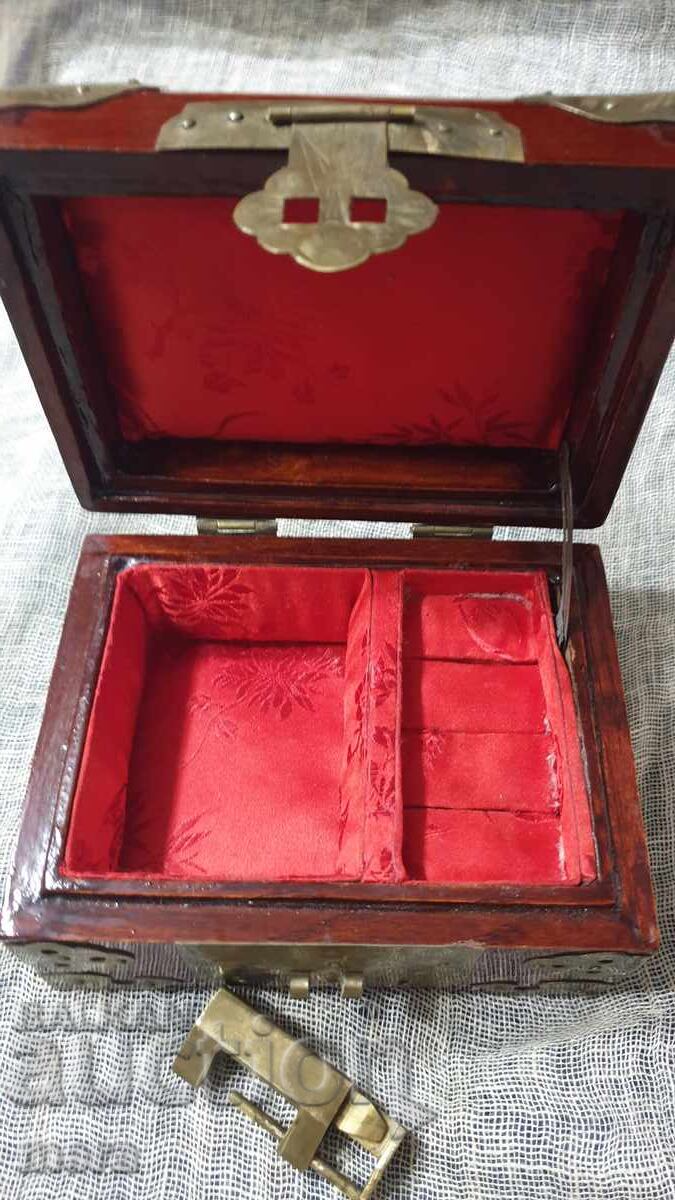 Beautiful jewelry box made of exotic wood and rich hardware - 6