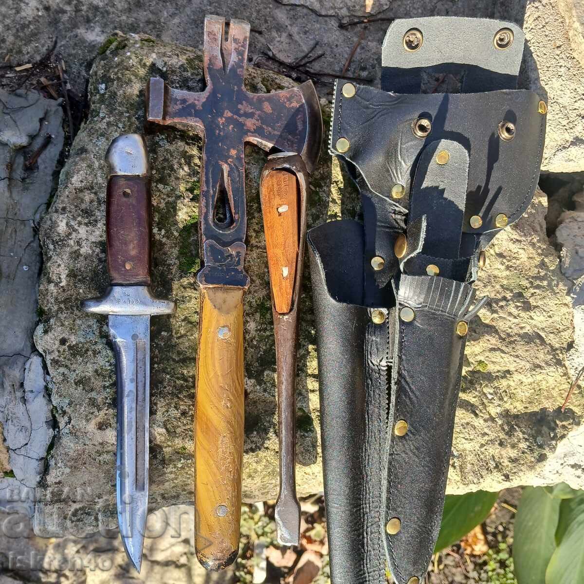 Τουριστικό σετ - μαχαίρι, τσεκούρι και κατσαβίδι