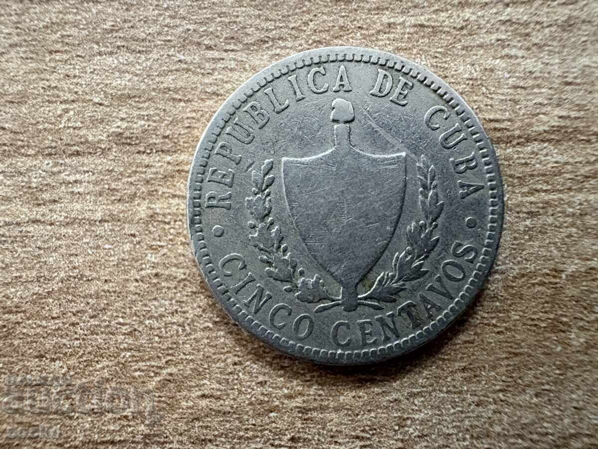 Κούβα - 5 σεντάβος (1915) με τιμή 1.90 BGN | € 0.97 Κούβα - 5 σεντάβος (1915) με τιμή 1.90 BGN | € 0.97
