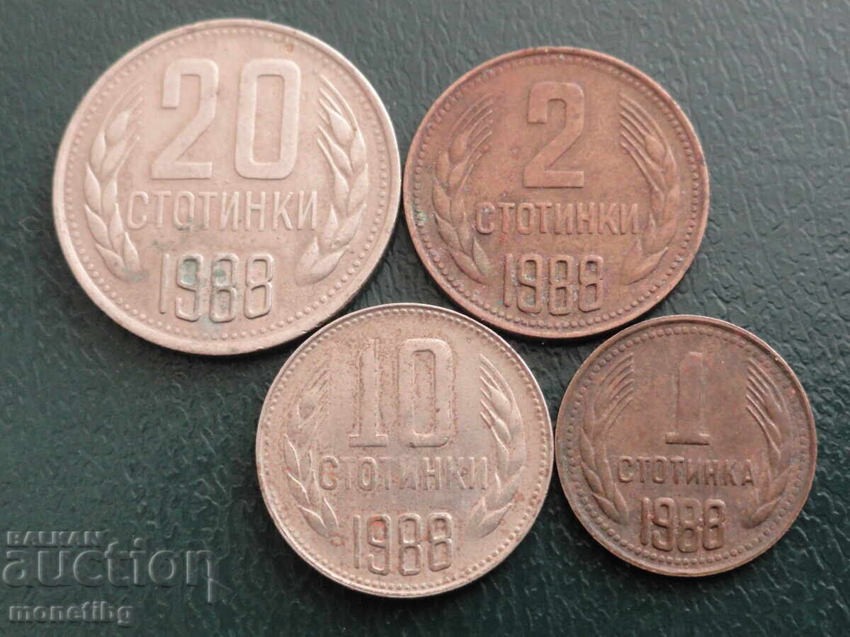 Βουλγαρία 1988 - Λοτ νομισμάτων του λεπτού (4 τεμάχια)