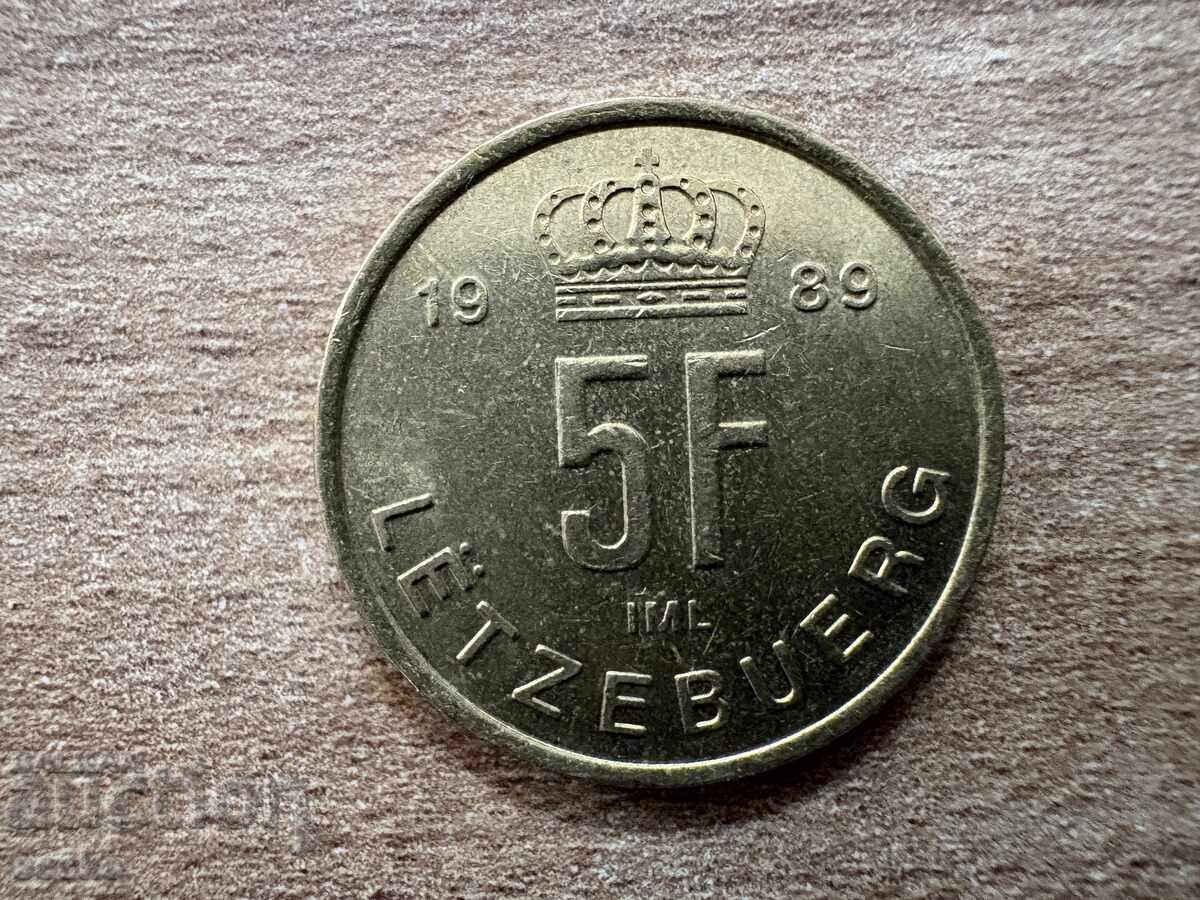 Люксембург - 5 франка (1989) Люксембург - 5 франка (1989)