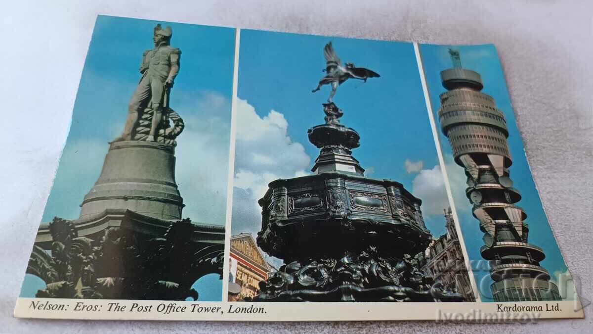 Postcard London Nelson Eros Post Office Tower