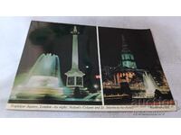 P K London Nelson's Square and Trafalgar Square by Night