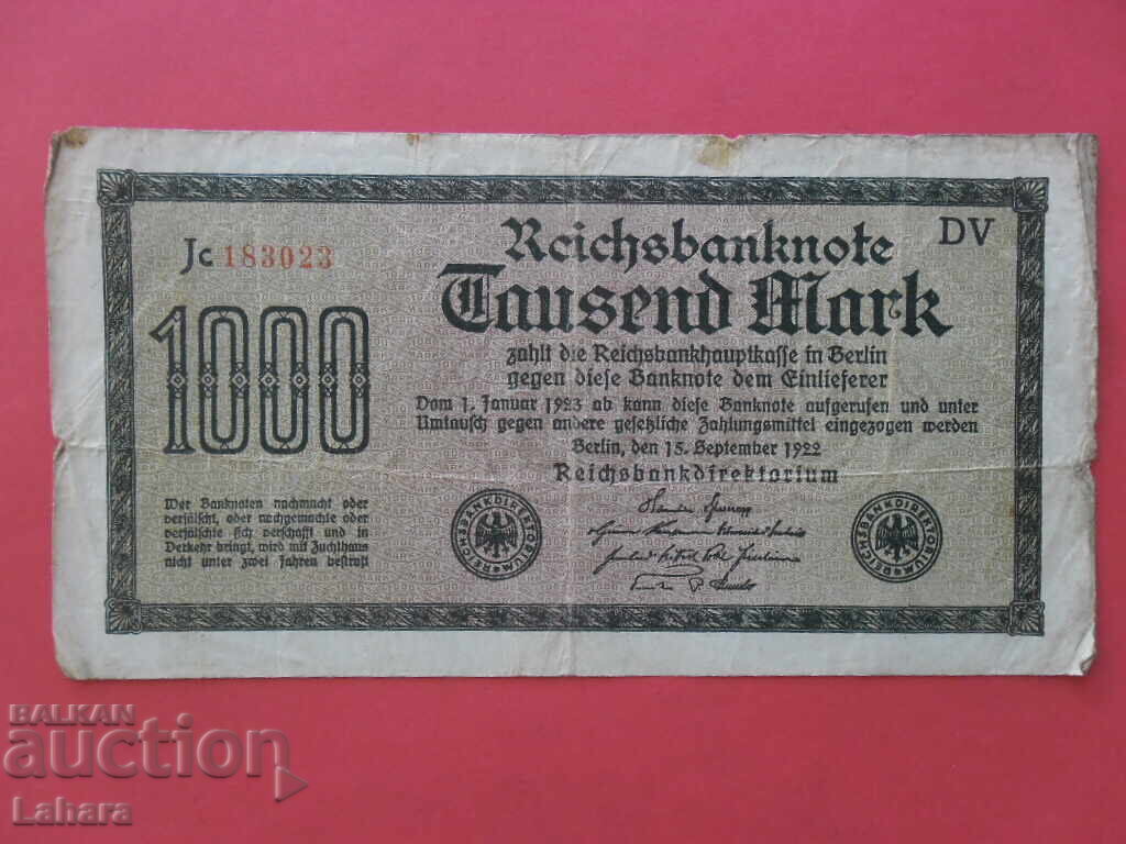 1000 μάρκα 1922 γ. Γερμανία 1000 μάρκα 1922 γ. Γερμανία