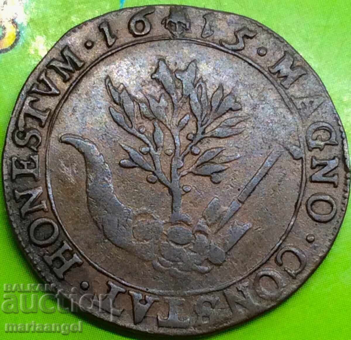 Belgium 1615 Albert and Isabella Token Copper Rare - 5 Belgium 1615 Albert and Isabella Token Copper Rare - 5