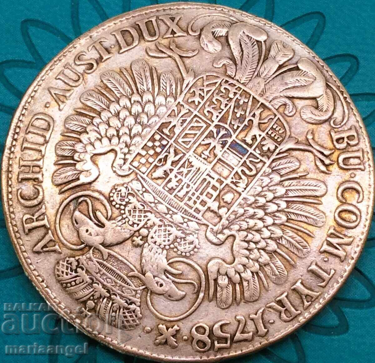 Taler 1758 Austria Maria Tereza Tirol Hall 27,62g RAR - 5