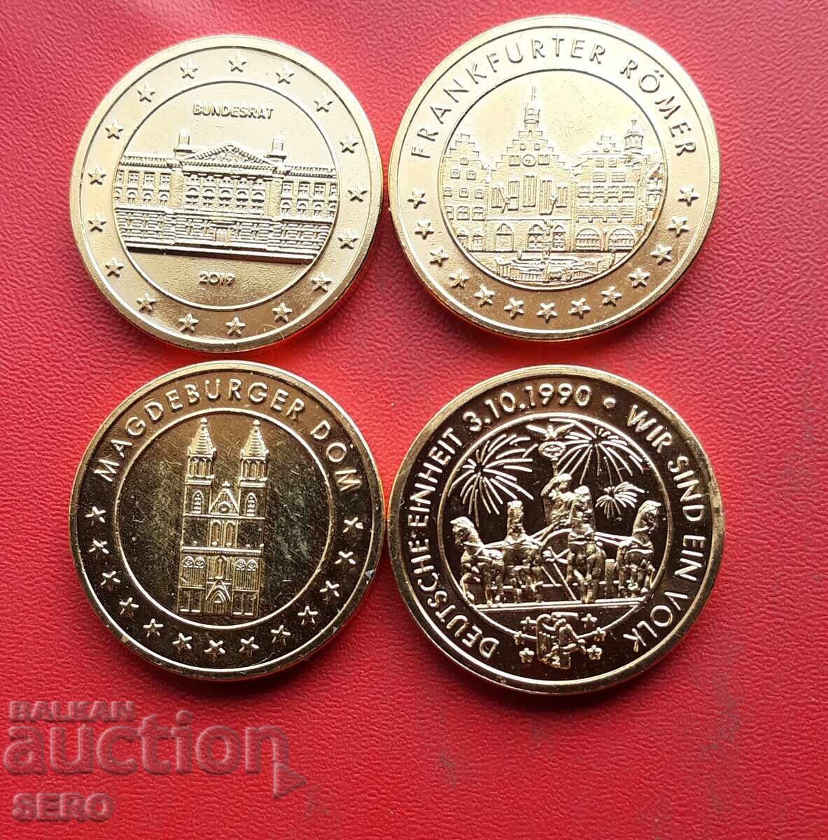 Μετάλλιο-Γερμανία-παρτίδα από 4 μετάλλια-επιχρυσωμένα με τιμή 9.00 BGN | € 4.60