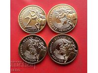 Μετάλλιο-Γερμανία-παρτίδα από 4 μετάλλια-επιχρυσωμένα