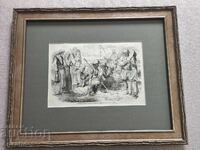 Bulgari pe malul Dunării - gravură în lemn 1853