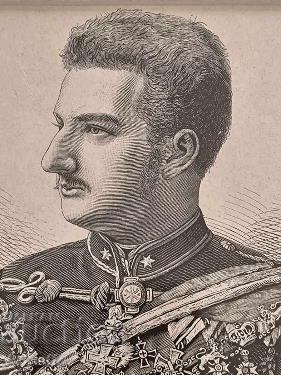 Παράδοση Πρίγκιπας Φερδινάνδος της Σαξονίας-Κόμπουργκ και Γκότα - πορτρέτο ξυλογραφία 1888