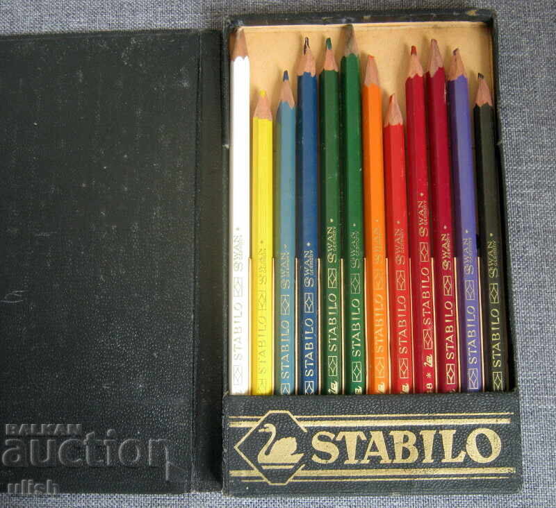 Auction Old German Stabilo Colored Pencils Set Auction Old German Stabilo Colored Pencils Set
