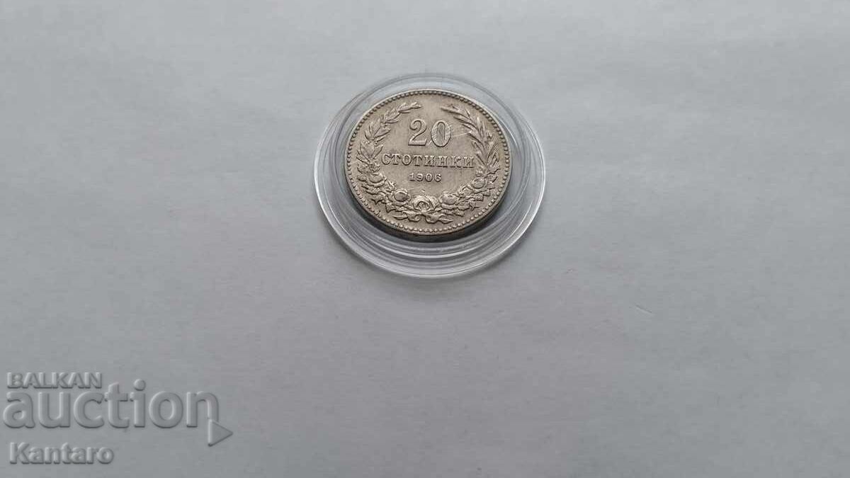 Аукцион Монета - БЪЛГАРИЯ - 20 стотинки - 1906 г.