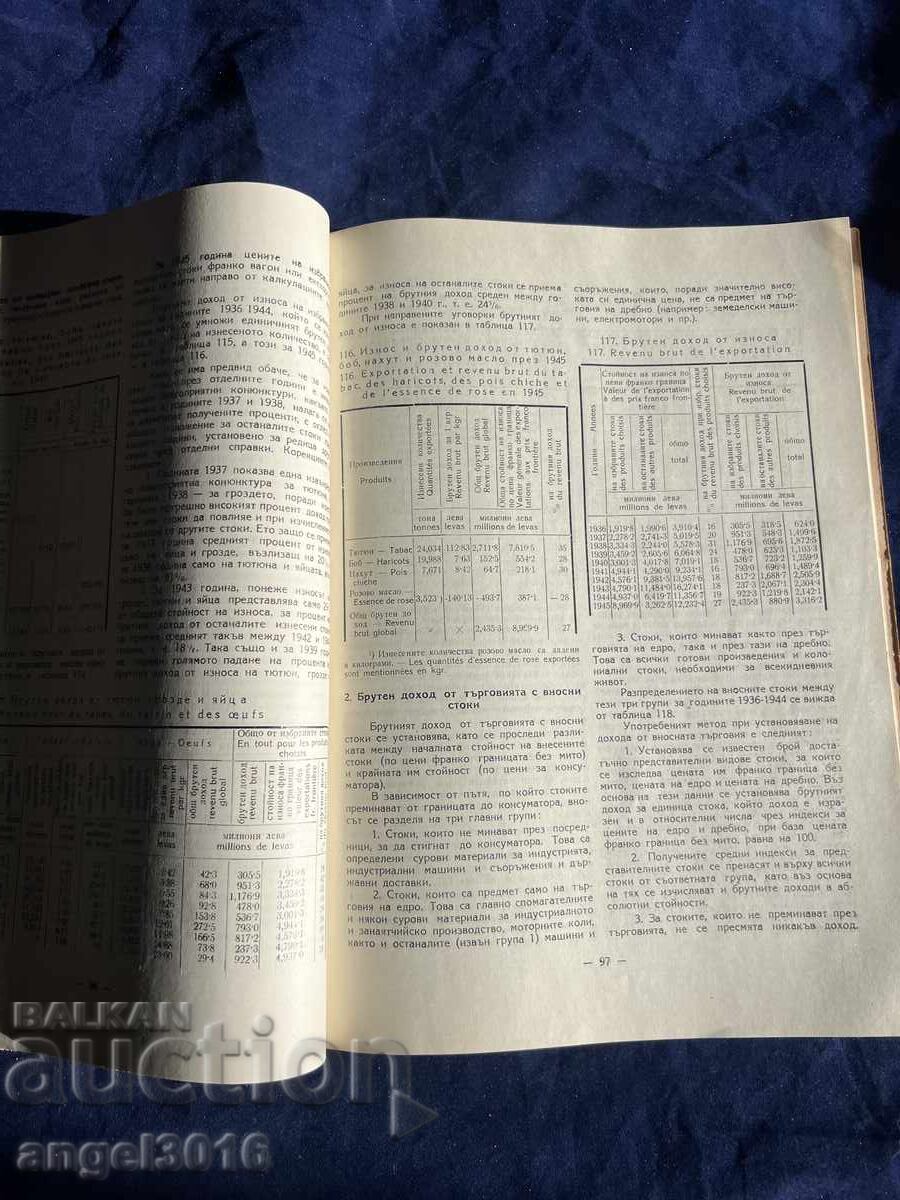 Book titled "The National Income of Bulgaria" for the period - 7