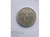 Germania monedă de argint 2 mărci reichsmark svastică 1938 G