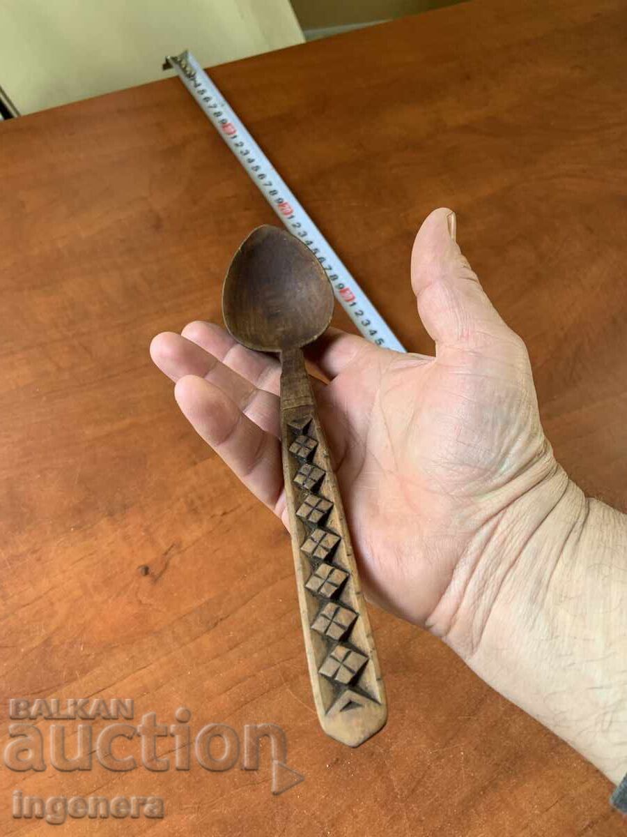 WOODEN SPOON OLD HAND-CARVED WOODCARVING with price 15.00 BGN | € 7.67