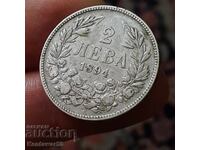2 Leva 1894 Silver
