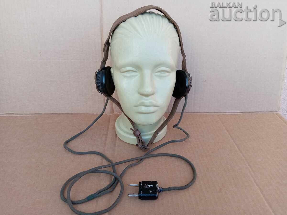 Antique Military Headphones Radio Station Morse Code