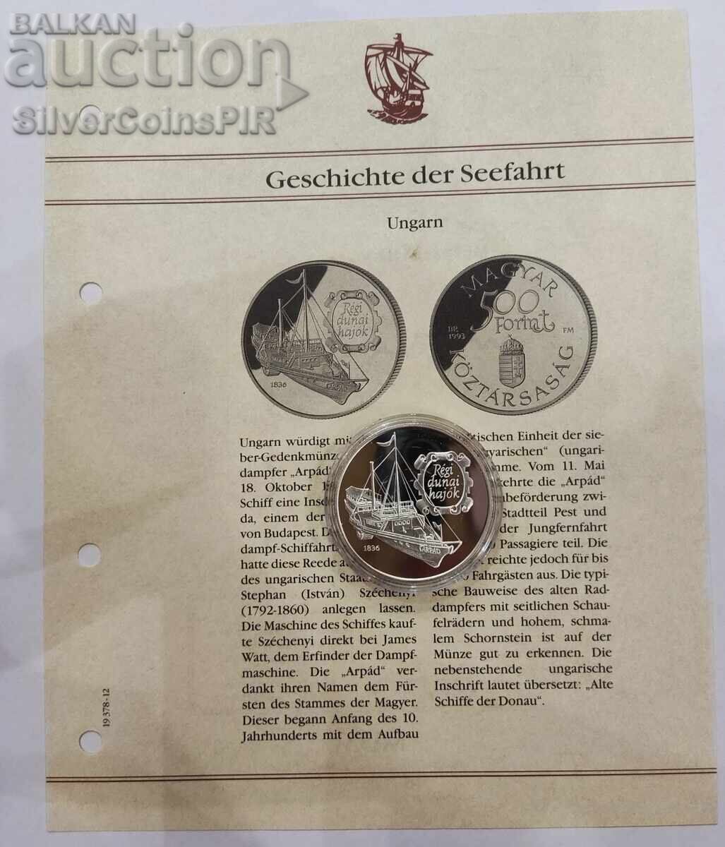 Delivery of Silver 500 Forint Arpad Ship 1993 Hungary Delivery of Silver 500 Forint Arpad Ship 1993 Hungary