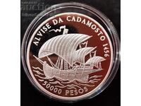 Silver 50,000 Peso Ship 1996 Guinea-Bissau