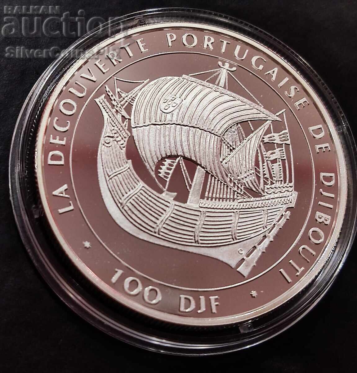 Silver 100 Francs Ship 1996 Djibouti - 5 Silver 100 Francs Ship 1996 Djibouti - 5