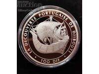 Silver 100 Francs Ship 1996 Djibouti