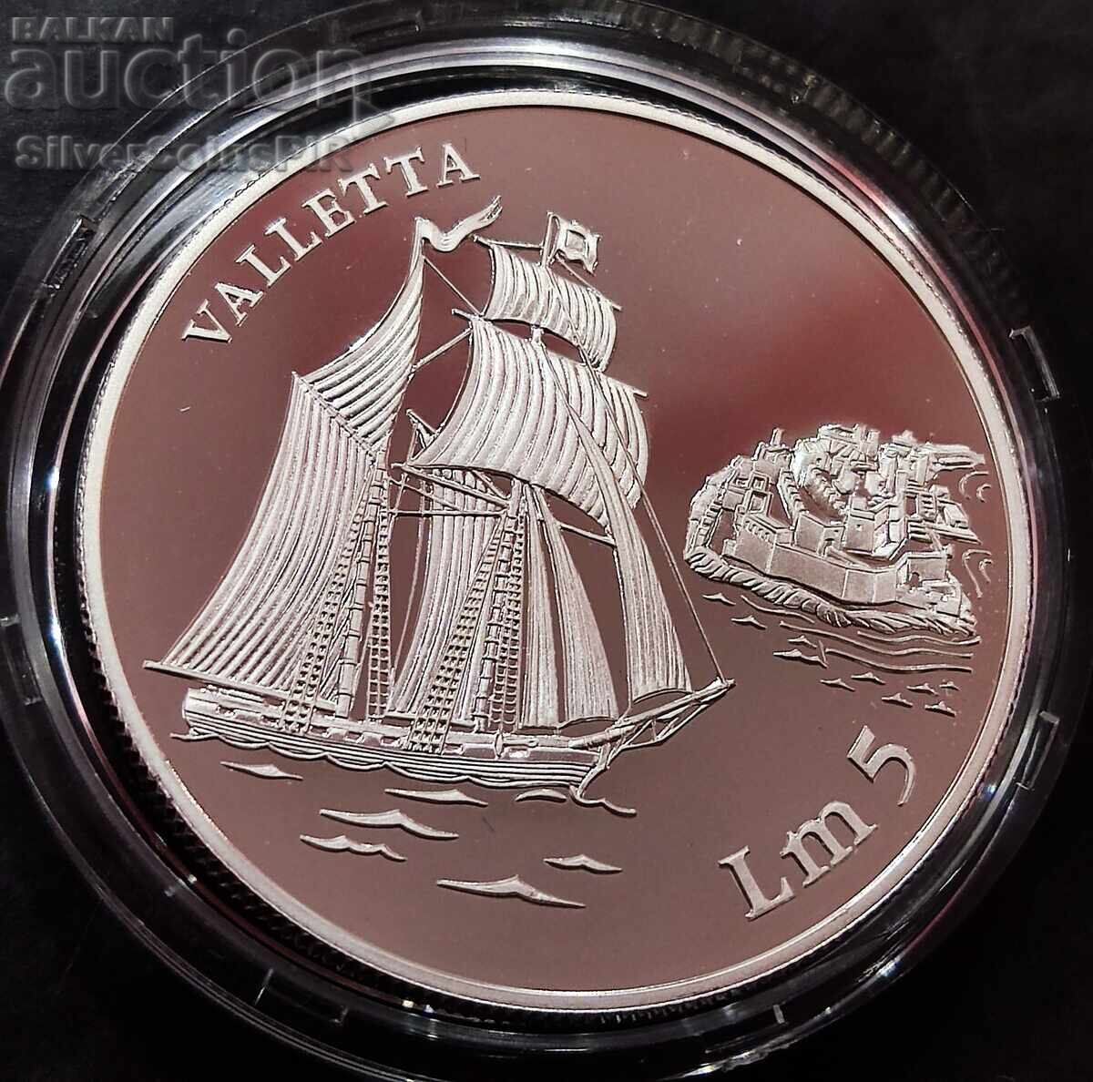 Ασημένιο 5 λίρες Κοράβι Βαλέτα 1994 Μάλτα - 5 Ασημένιο 5 λίρες Κοράβι Βαλέτα 1994 Μάλτα - 5