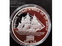 Silver 100 Francs Ship 1994 Djibouti