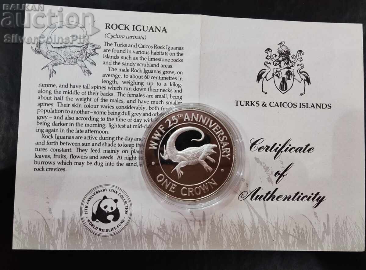 Delivery of Silver 1 Crown Iguana 1988 Turks and Caicos Endangered Animals Delivery of Silver 1 Crown Iguana 1988 Turks and Caicos Endangered Animals