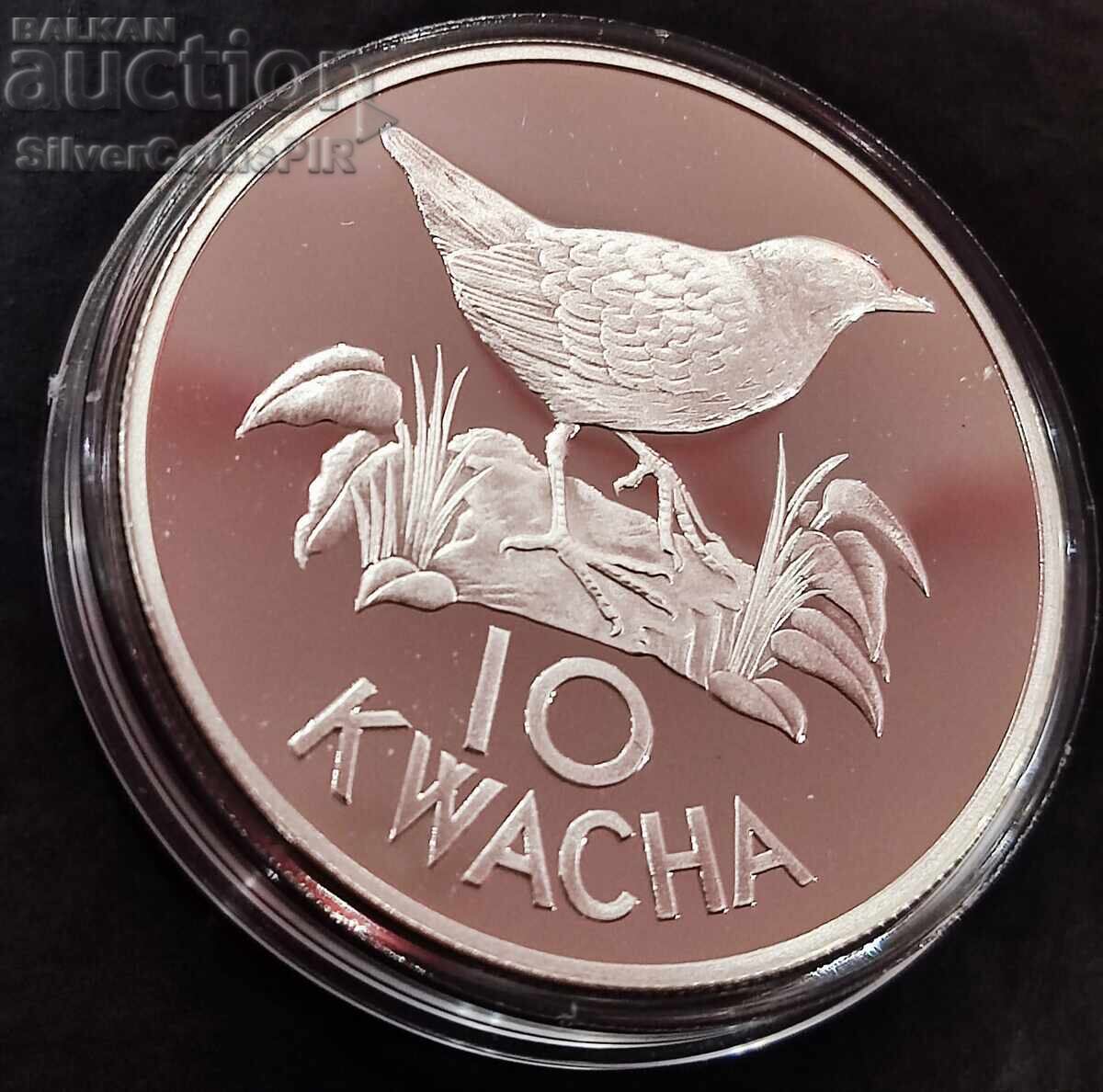 Аукцион Сребро 10 Квача Птица 1986 Замбия Застрашени Животни Аукцион Сребро 10 Квача Птица 1986 Замбия Застрашени Животни