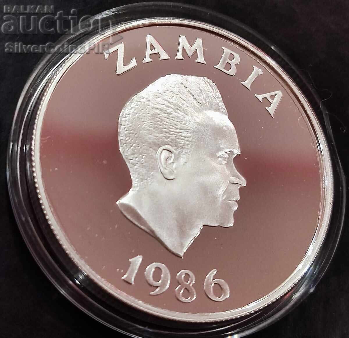 Сребро 10 Квача Птица 1986 Замбия Застрашени Животни - 6 Сребро 10 Квача Птица 1986 Замбия Застрашени Животни - 6