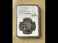 10 leva 1982 Δύο ποδοσφαιριστές NGC PF 66 Ultra cameo από 1στ