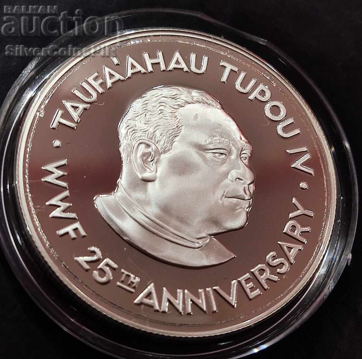 Silver 2 Pa'anga Whales 1986 Tonga Endangered Animals - 6 Silver 2 Pa'anga Whales 1986 Tonga Endangered Animals - 6