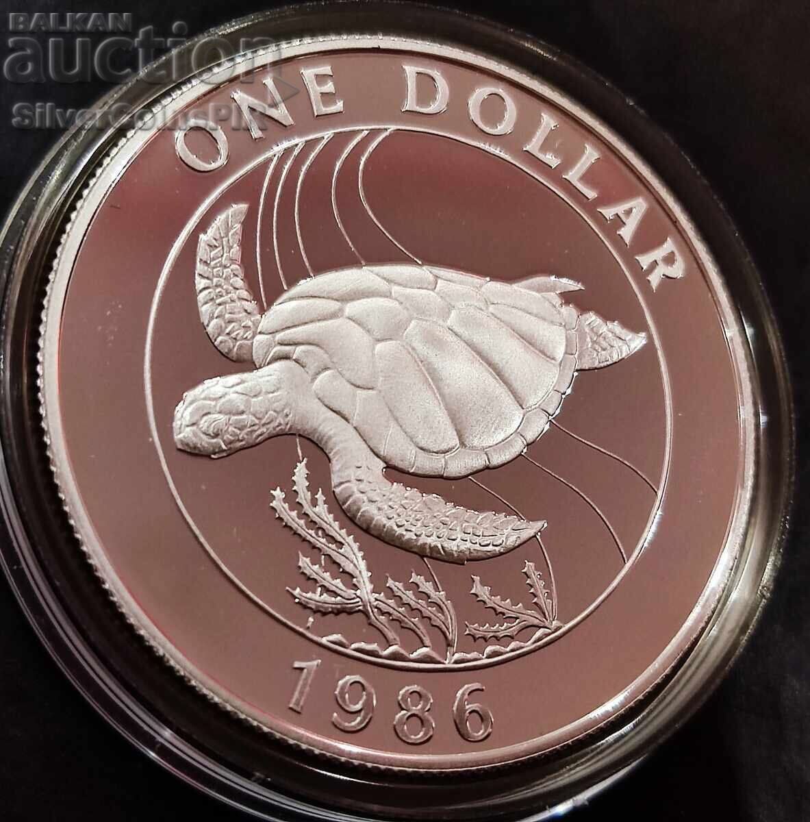 Delivery of Silver 1$ Turtle 1986 Bermuda Endangered Animals Delivery of Silver 1$ Turtle 1986 Bermuda Endangered Animals