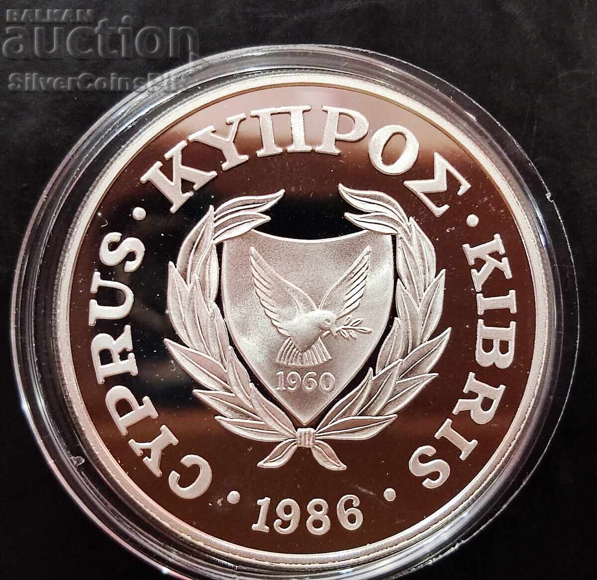 Silver 1 Pound Mouflon 1986 Cyprus Endangered Animals - 5 Silver 1 Pound Mouflon 1986 Cyprus Endangered Animals - 5