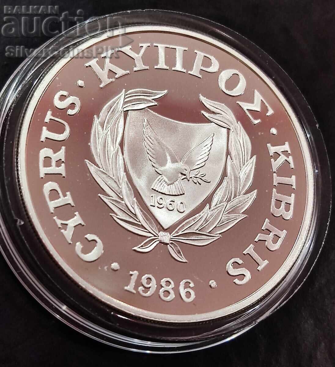 Silver 1 Pound Mouflon 1986 Cyprus Endangered Animals - 6 Silver 1 Pound Mouflon 1986 Cyprus Endangered Animals - 6