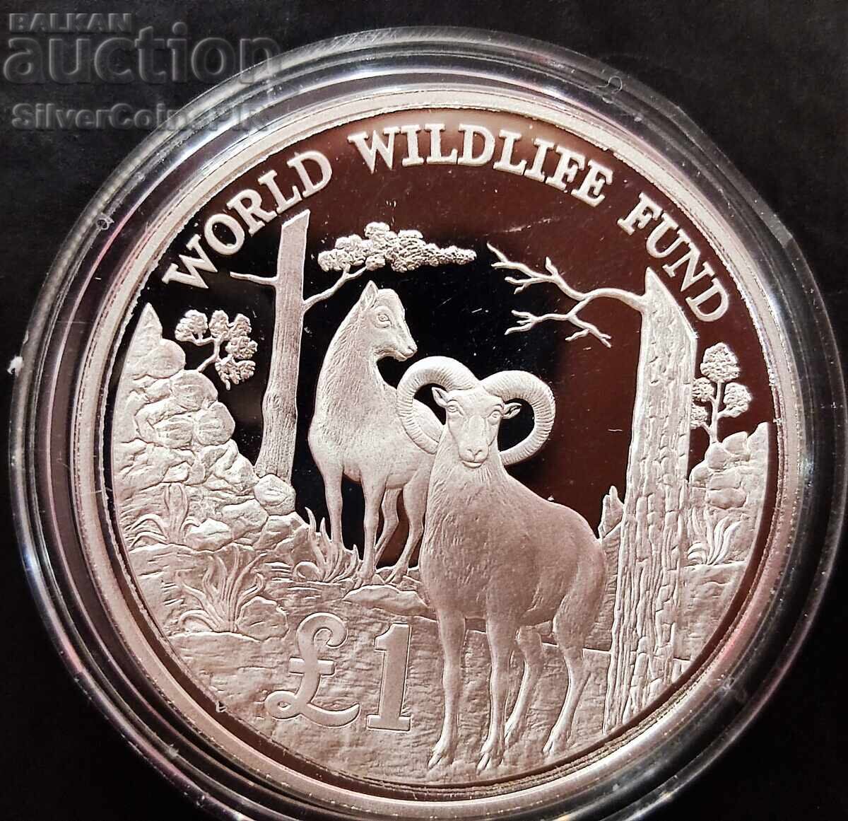 Silver 1 Pound Mouflon 1986 Cyprus Endangered Animals Silver 1 Pound Mouflon 1986 Cyprus Endangered Animals