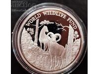 Silver 1 Pound Mouflon 1986 Cyprus Endangered Animals