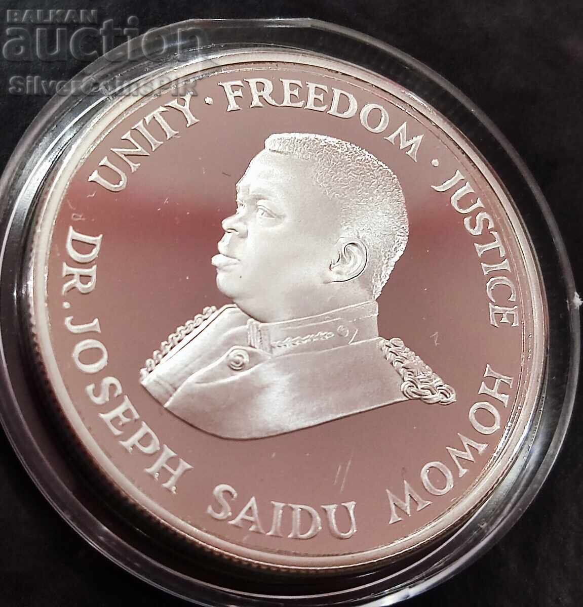 Silver 10 Leones Hippopotamus 1987 Sierra L. Endangered Animals - 6 Silver 10 Leones Hippopotamus 1987 Sierra L. Endangered Animals - 6