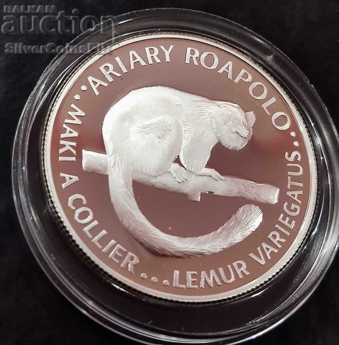 Silver 20 Ariary Lemur 1988 Madagascar Endangered Animals with price 82.00 BGN | € 41.93 Silver 20 Ariary Lemur 1988 Madagascar Endangered Animals with price 82.00 BGN | € 41.93