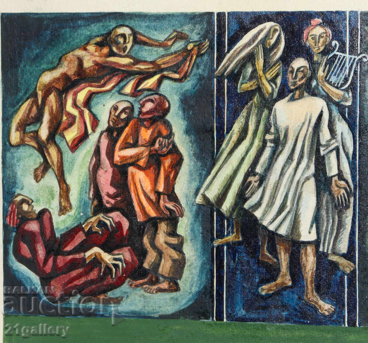 Delivery of Abstract figurative composition oil painting