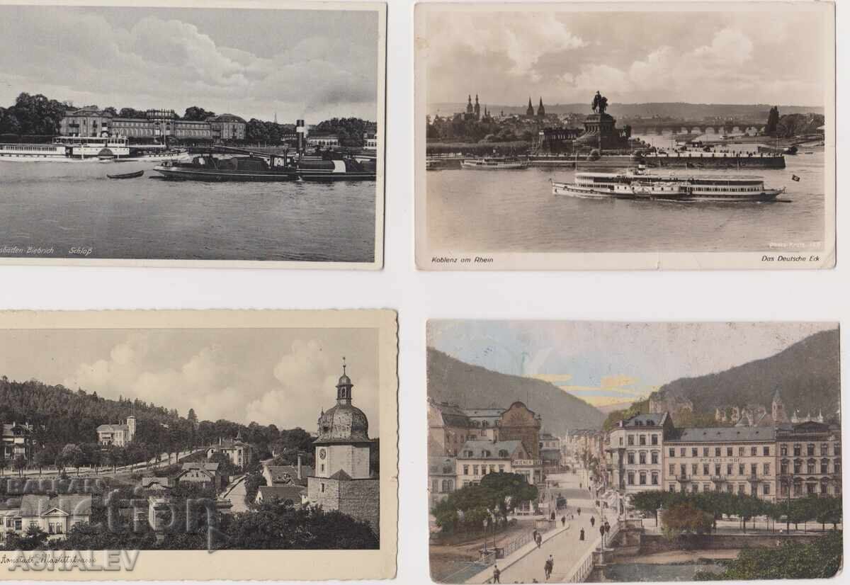 Γερμανία - 1936-38 4 τεμάχια ταχυδρομημένα