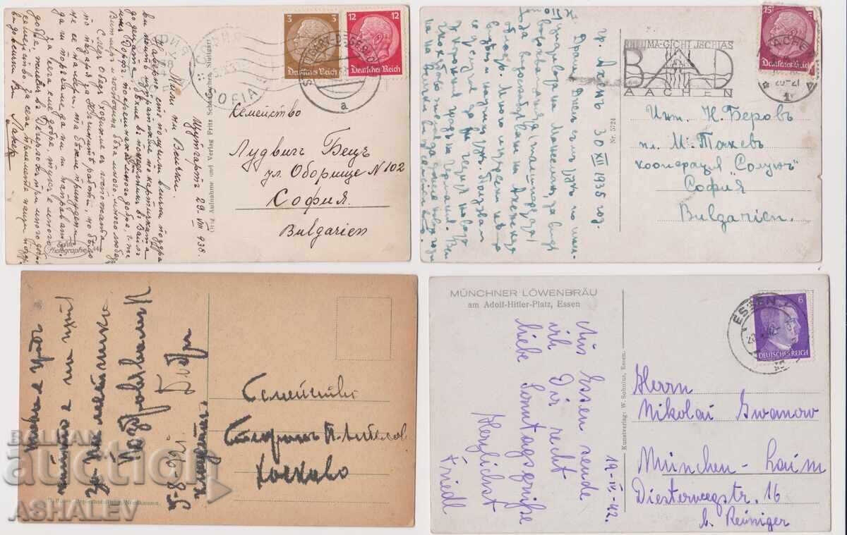 Германия -1935-38 4 броя пътували с цена 12.00 лв. | € 6.14