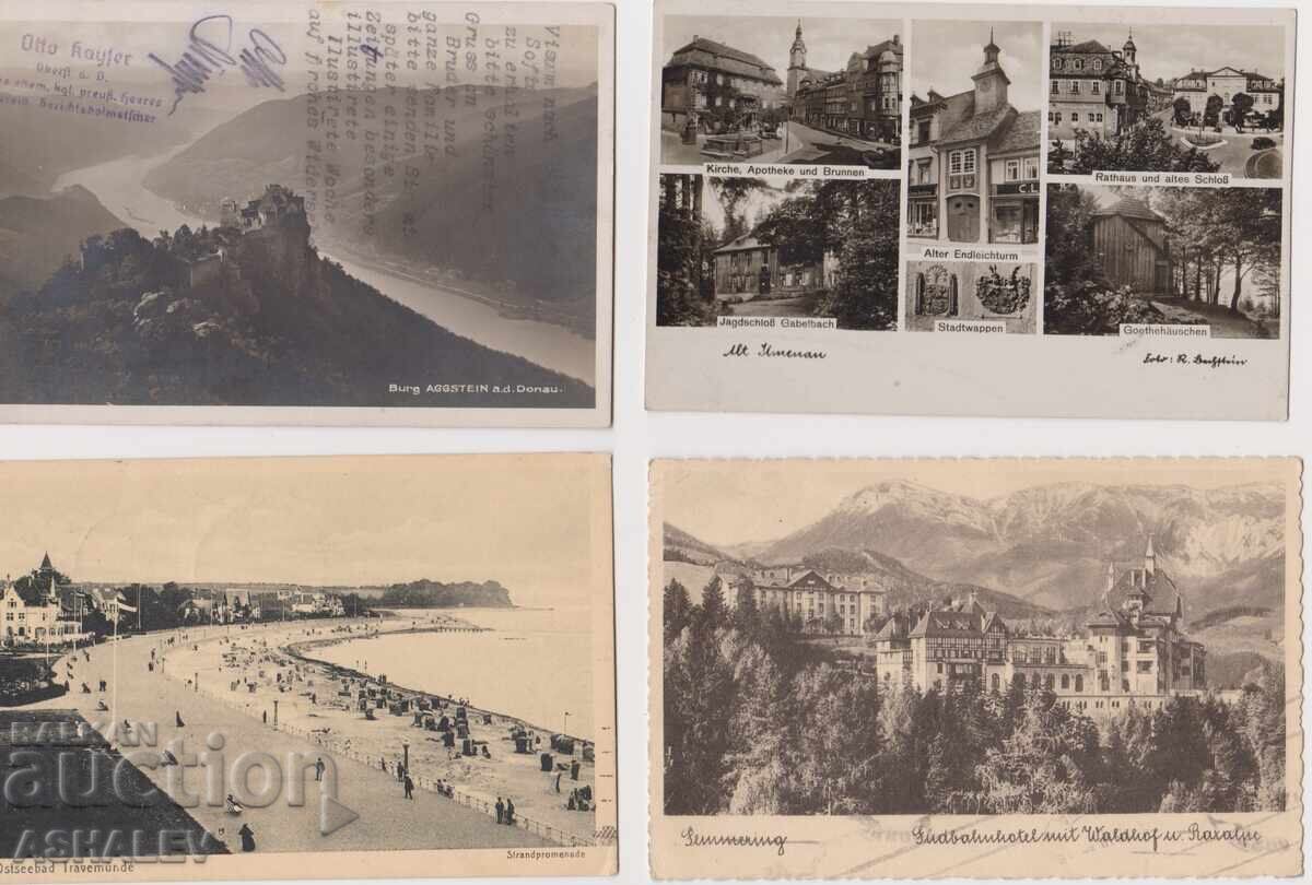 Γερμανία -1923-36 4 τεμάχια ταχυδρομημένα