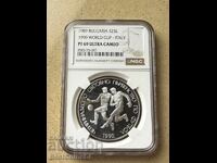 25 leva 1989 Δύο ποδοσφαιριστές NGC PF 69 Ultra cameo από 1 στ