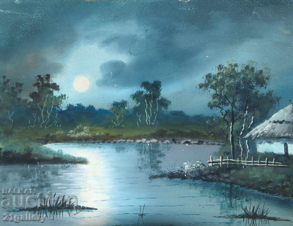 Николас Румянцев XIX в. Франция , нощен пейзаж Николас Румянцев XIX в. Франция , нощен пейзаж