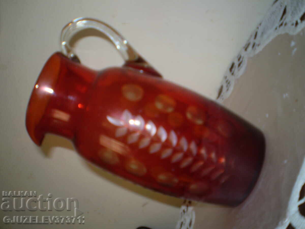 Carafe of two-tone ruby red crystal glass with price 120.00 BGN | € 61.36