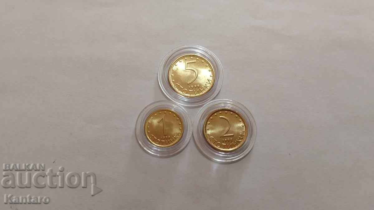 Monedă - BULGARIA - 1 ; 2; 5 Centi - 1999 - UNC