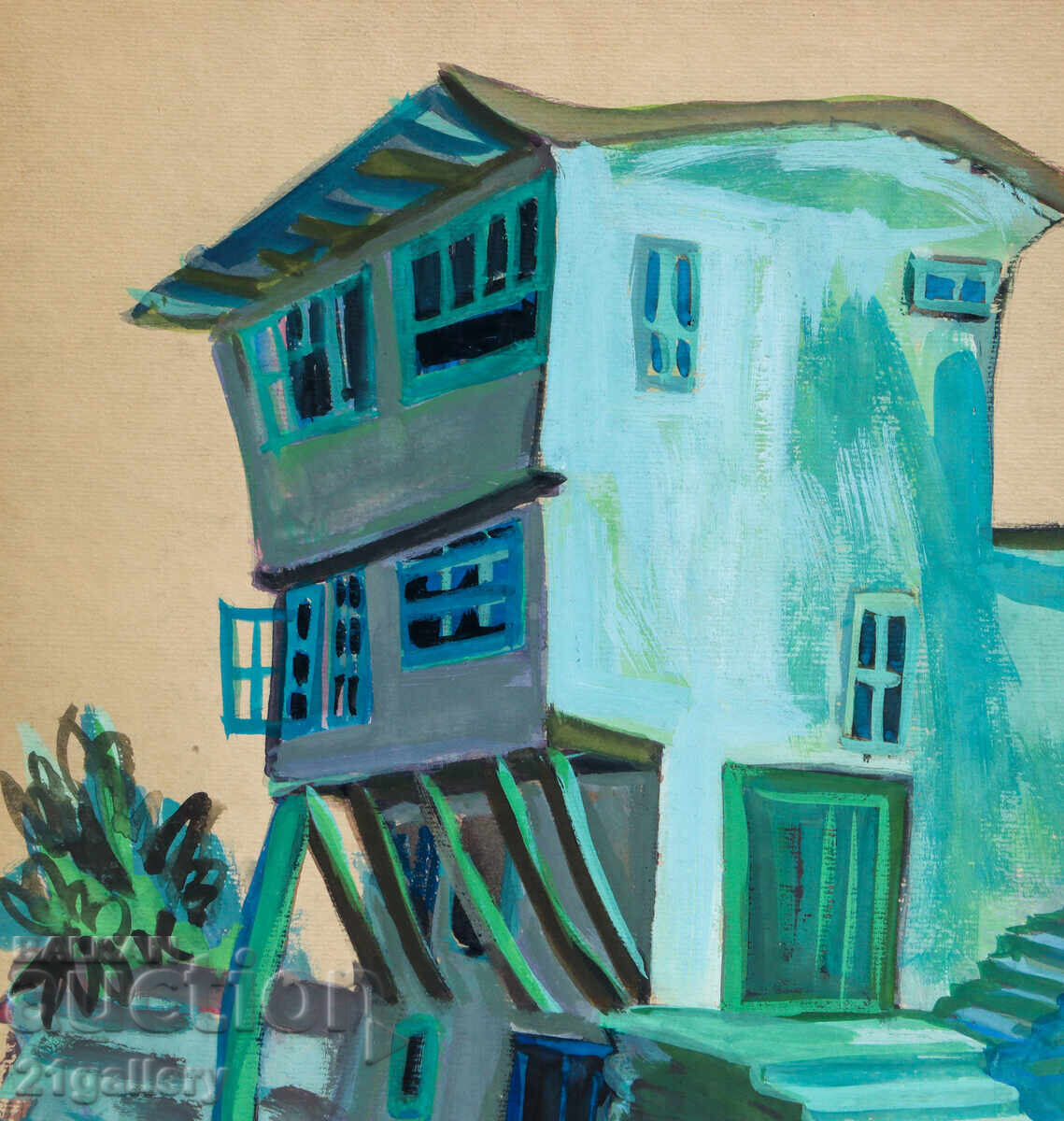 Παράδοση Παλαιός πίνακας με τέμπερα, αναγεννησιακό σπίτι