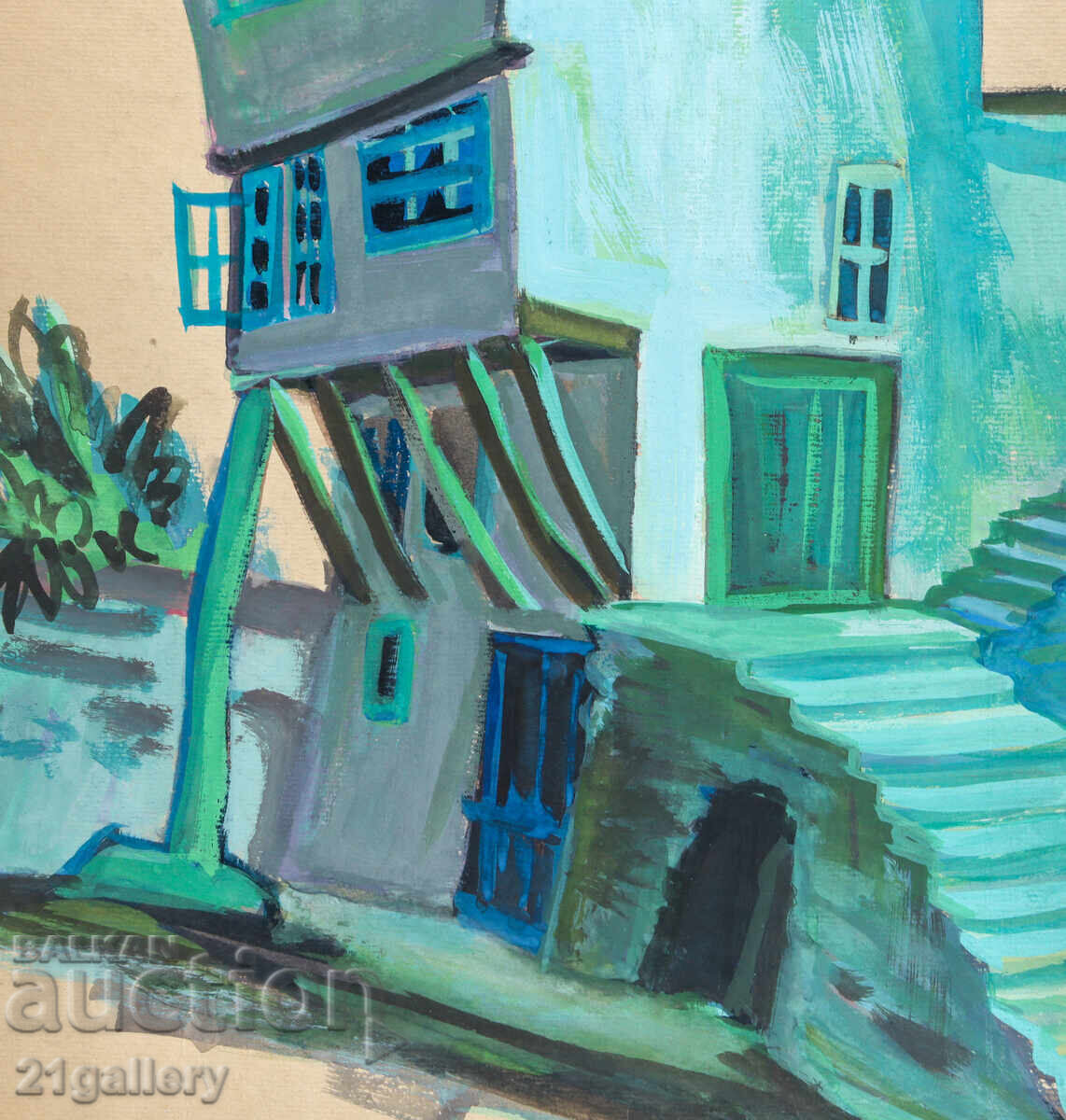 Παλαιός πίνακας με τέμπερα, αναγεννησιακό σπίτι - 5