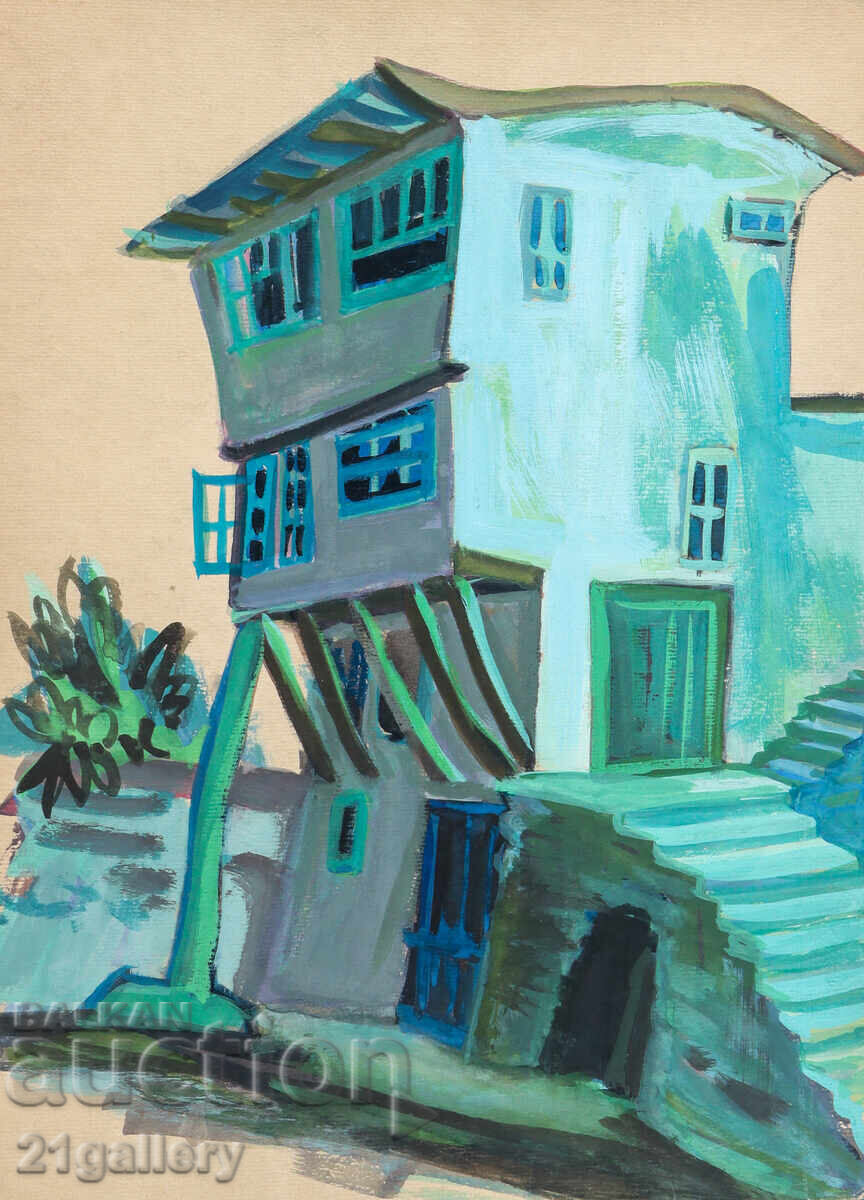 Παλαιός πίνακας με τέμπερα, αναγεννησιακό σπίτι